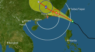Topan Bailu Terjang Taiwan, Dan Hong Kong kena Dampak Hujan Sangat Lebat di Sertai Petir  