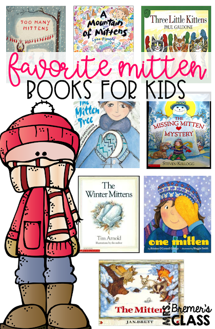 Favorite mitten books and activities with literacy printables, reading companion activities, lesson ideas, and crafts for Kindergarten and First Grade