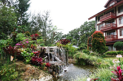 The beautiful and lush garden of The Manor at Camp John Hay