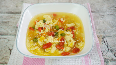 sup telur simple, resepi sup telur chinese style, sup telur untuk sahur, sup goji berry, wolf berry,