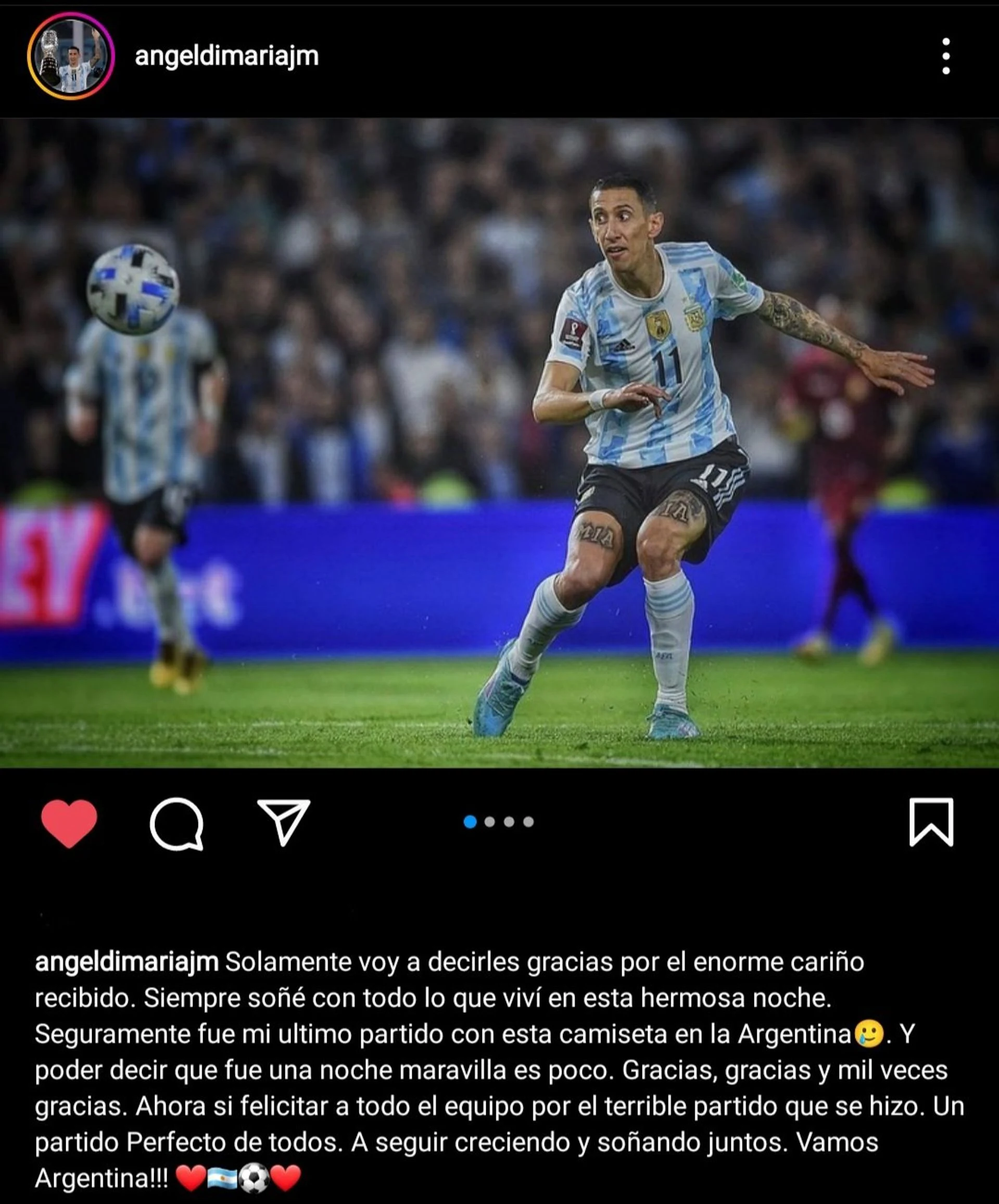 Angel di Maria hints at retirement after World Cup 2022