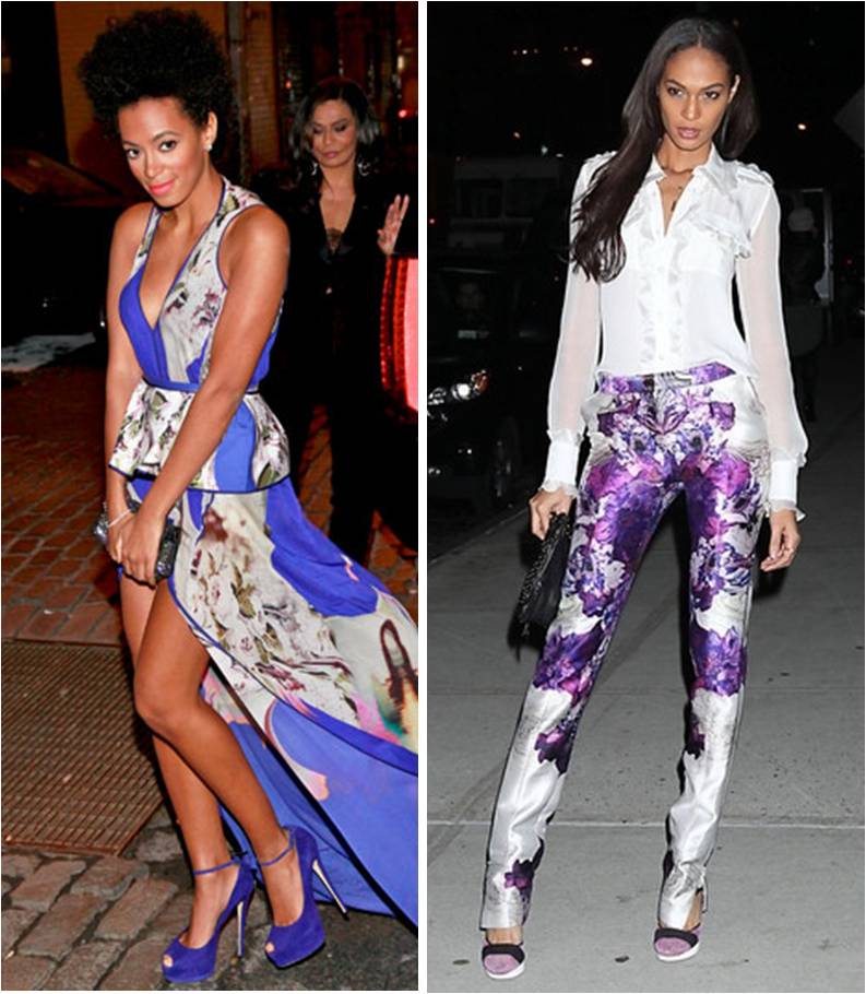 Style Whisper: Purple Print As Seen on Solange Knowles and Joan Smalls