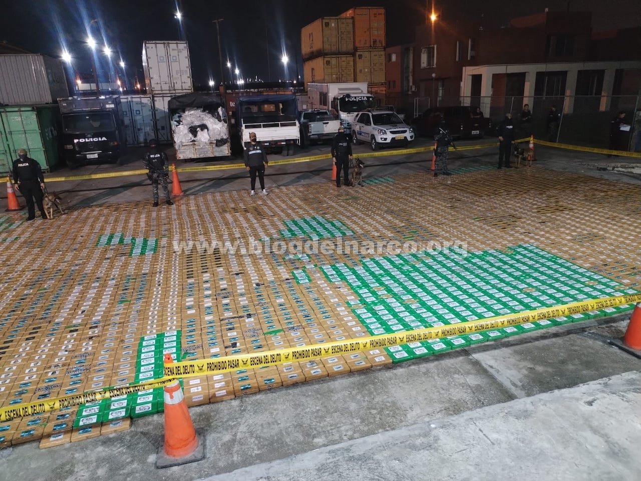 Policía Nacional del Ecuador asegura en Guayaquil, seis toneladas de cocaína que iban con destino a Ensenada, México