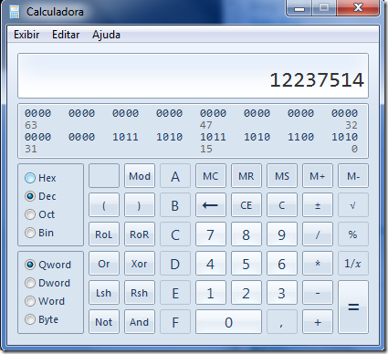 Calculadora Windows7