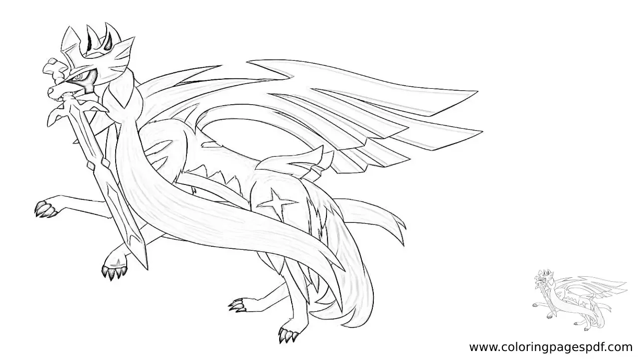 Exclusive Zacian Coloring Pages For Kids