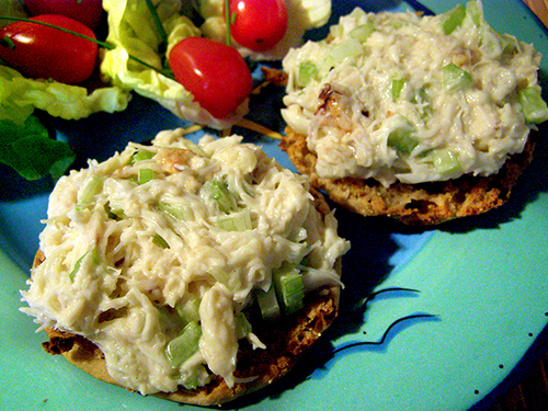 Crab Salad Plate before Garnishes