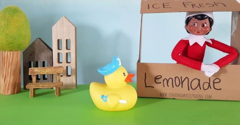 duck song lemonade stand scene recreated with elf