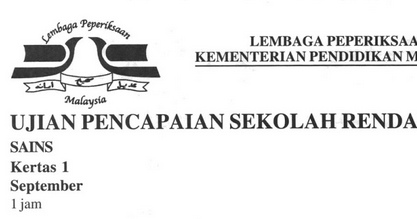 SAINS UPSR - Cadangan Skema Jawapan UPSR 2017 Sains Kertas 