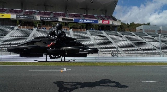 Flying bike. Scenes of movie have become reality.
