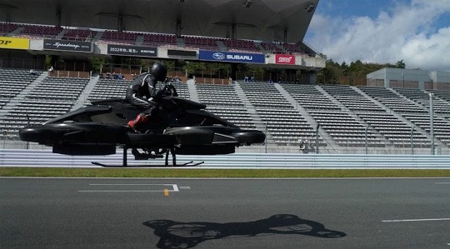 Flying bike. Scenes of movie have become reality.