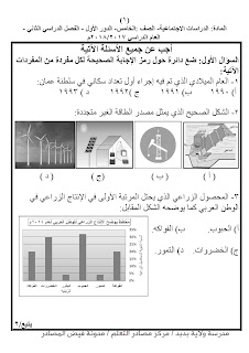 صف الخامس الدراسات الإجتماعية