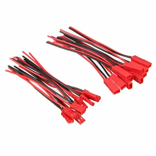 JST Male & Female Connectors Plug Cable Wire Line 2 Pins 110mm Red 10 Pairs hown - store