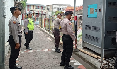 Cegah Terjadinya Banjir, Polsek Simokerto Lakukan Deteksi Dini di Rumah Pompa Simolawang