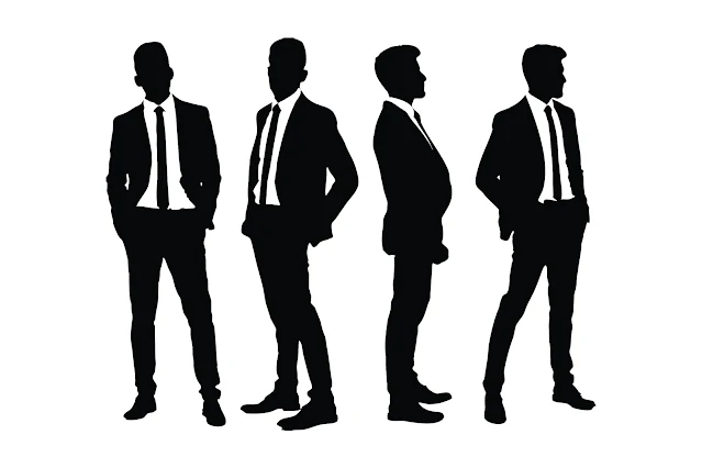 Businessman silhouette collection vector free download