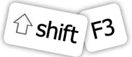 SHIFT + F3 key combination