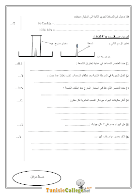 تحميل فرض تأليفي علوم فيزيائية سنة سابعة أساسي مع الاصلاح pdf,Physique ,فيزياء سنة 7, تمارين علوم فيزيائية سنة  سابعة مع الإصلاح موقع مسار التميز 7ème