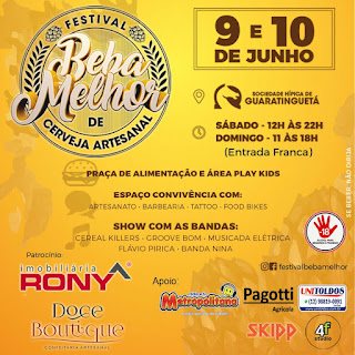 FESTIVAL BEBA MELHOR DE CERVEJA ARTESANAL ACONTECE NESTE FINAL DE SEMANA EM GUARATINGUETÁ