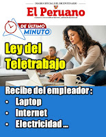 Nueva Ley de Teletrabajo empleador pagará INTERNET electricidad Laptop