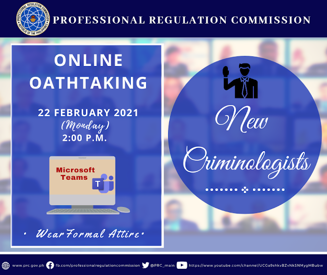 New Criminologists Licensure Examination Online Oathtaking Schedule and Other Details