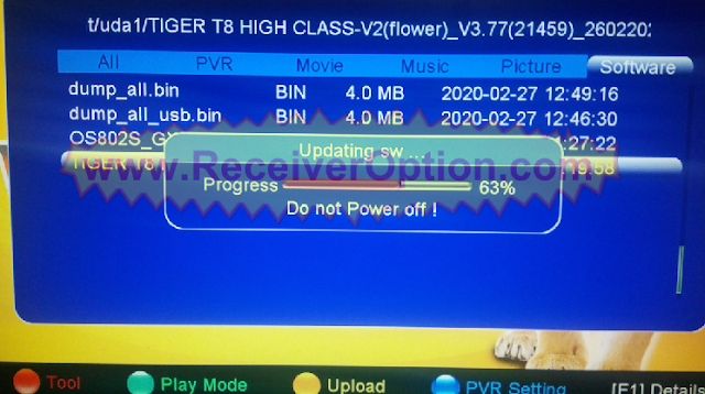 TIGER T8 HIGH CLASS V2 HD RECEIVER SOFTWARE NEW UPDATE V3.77