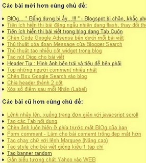 Cách tạo "các bài liên quan" cho Bloggspot