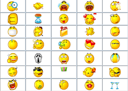 funny animated emoticons. The emoticons become the means
