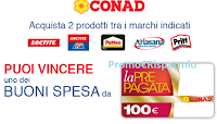 Logo Con Henkel riempi il carrello in Conad 2019 e vinci card Conad da 100 euro