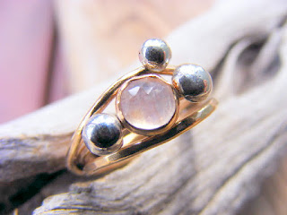 goldfilled stacking ring moonstone sterling silver