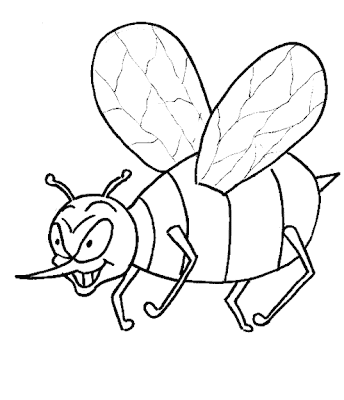 Dibujo de abeja mala para colorear