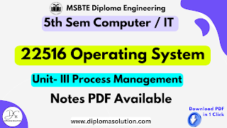 MSBTE CO/IT Branch 22516 Operating System Unit 3 Notes PDF
