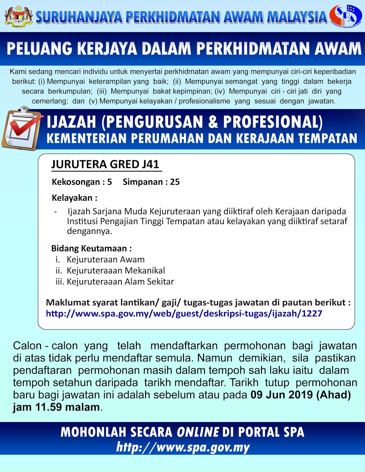 Jawatan Kosong Kementerian Perumahan dan Kerajaan Tempatan 