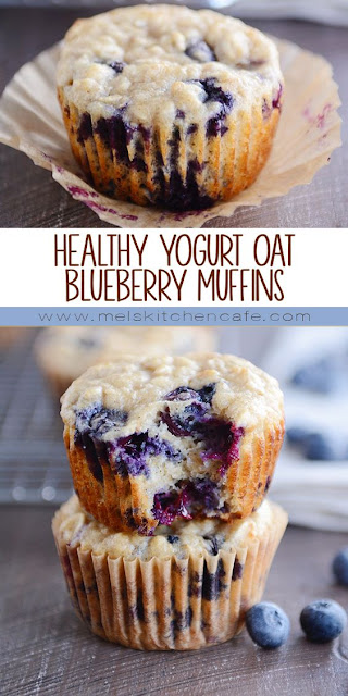 Healthy Yogurt Oat Muffins with Blueberries Or Chocolate Chips!