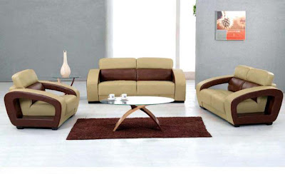 Leather Furniture Contemporary on Contemporary Leather Sofa Set In Honey And Brown