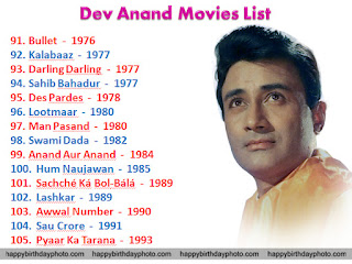 dev anand movies name 91 to 105