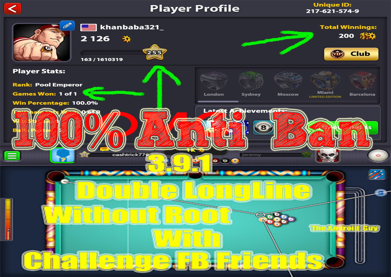 8 Ball Pool 3.9.1 Mod Apk Anti Ban Weekly Winning&Balls ... - 