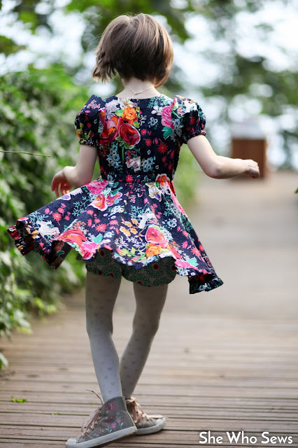 bloomers peeking out from under circle skirt