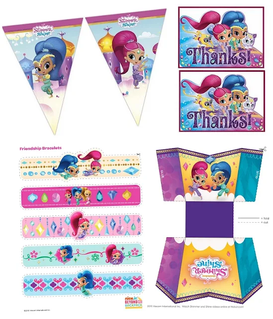 Shimmer and Shine Free Printable Party Mini Kit. 