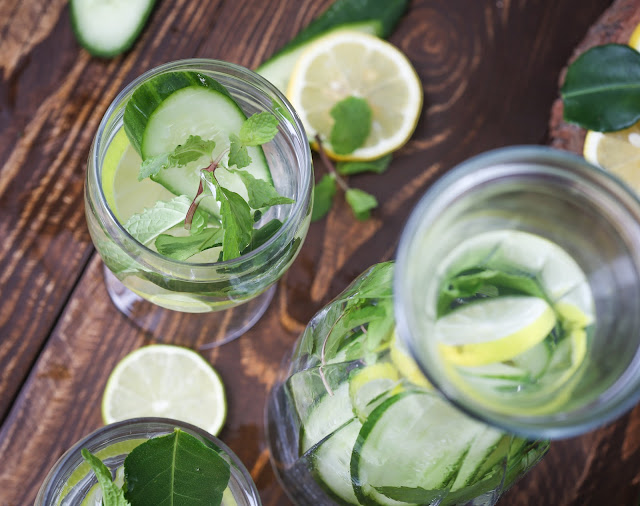 Cucumber and lime drink for summer