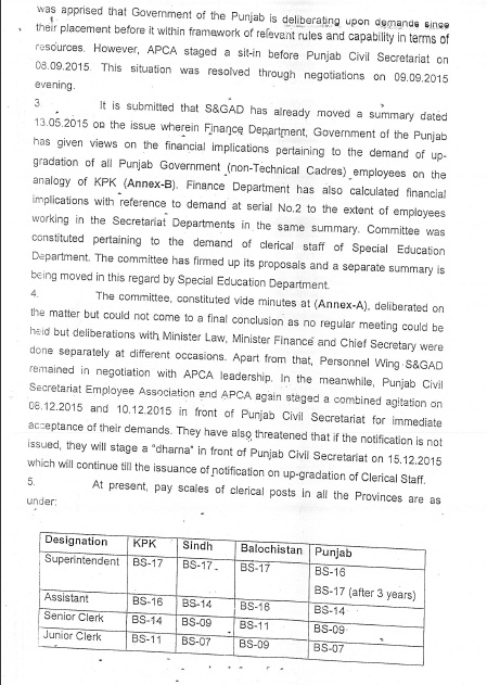 Punjab Clerks Scales Up-gradation Notification