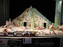 Giant gingerbread christmas scene