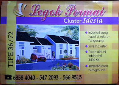 brosur Info perumahan murah dibawah 500 juta legok permai cluster idesia karawaci tangerang