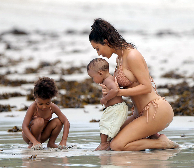 KIM'S ADORABLE BEACH DATE WITH NORTH AND SAINT