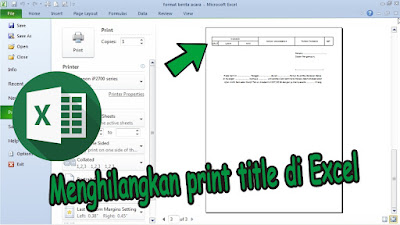 Cara Menghilangkan Print Title di Microsoft Excel 2010