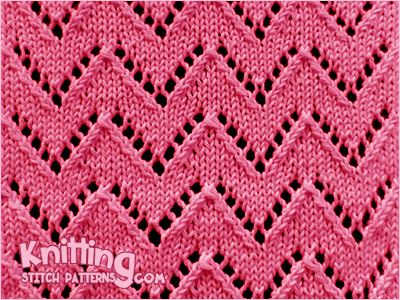 Chevron knitting. Great lace stitch for shawls, scarves, and sweaters!