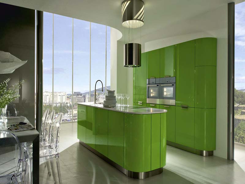 Inspirasi Desain Dapur Minimalis Warna Hijau | Design Rumah Minimalis