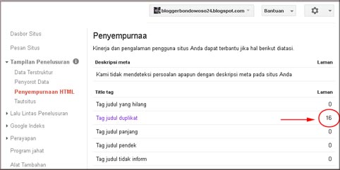 Cara Menghilangkan Tag Judul Duplikat di Webmaster Tools Google