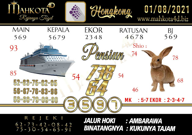 Syair Prediksi Togel Hongkong - HK Minggu, 01 - Agustus - 2021