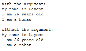 optional arguments