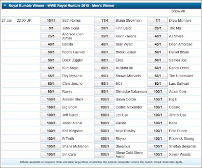 William Hill Royal Rumble 2019 Betting Odds