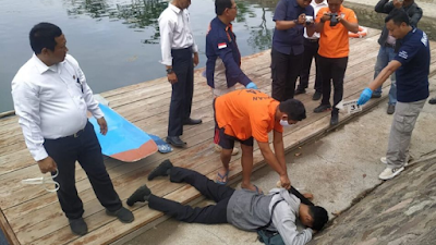 Ditpolairud Polda Banten Laksanakan Rekonstruksi Kasus Pembunuhan Pantai D'Lapan-Lapan 